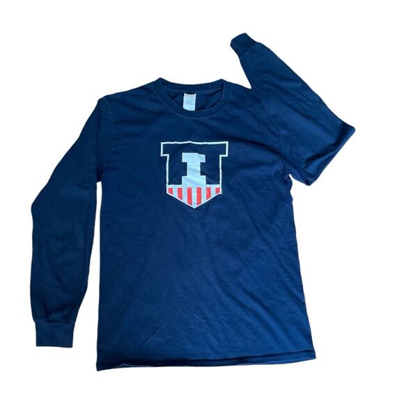 University of‎ Illinois College Long Sleeve T-Shirt Navy Sz S Unisex - Picture 1 of 8